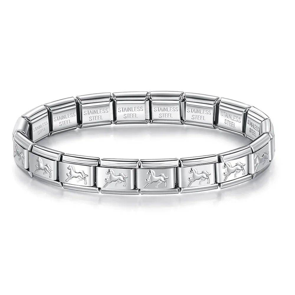 Hapiship Neue Mode Frauen Romantisches Herz 9mm Breite Edelstahl Armband Armreif Mädchen Hochzeit Weihnachtsgeschenk Schmuck G205