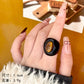 HANGZHI Unregelmäßige breite, klobige Ringe für Damen Vintage Acrylharz Herbst Winter Geometrischer Stapelschmuck Finger Accessoire