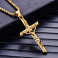 Stainless Steel Titanium Cross Jesus Christ Human Pendant Hip Hop Collar Chain Necklace for Women Men Gift Fashion Jewel