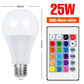 RGB Neon Light E27 Rainbow Lamp 220V LED Colorful Bulb With IR Remote Control 20W 25W Bombillas LED Christmas Holiday Decoration