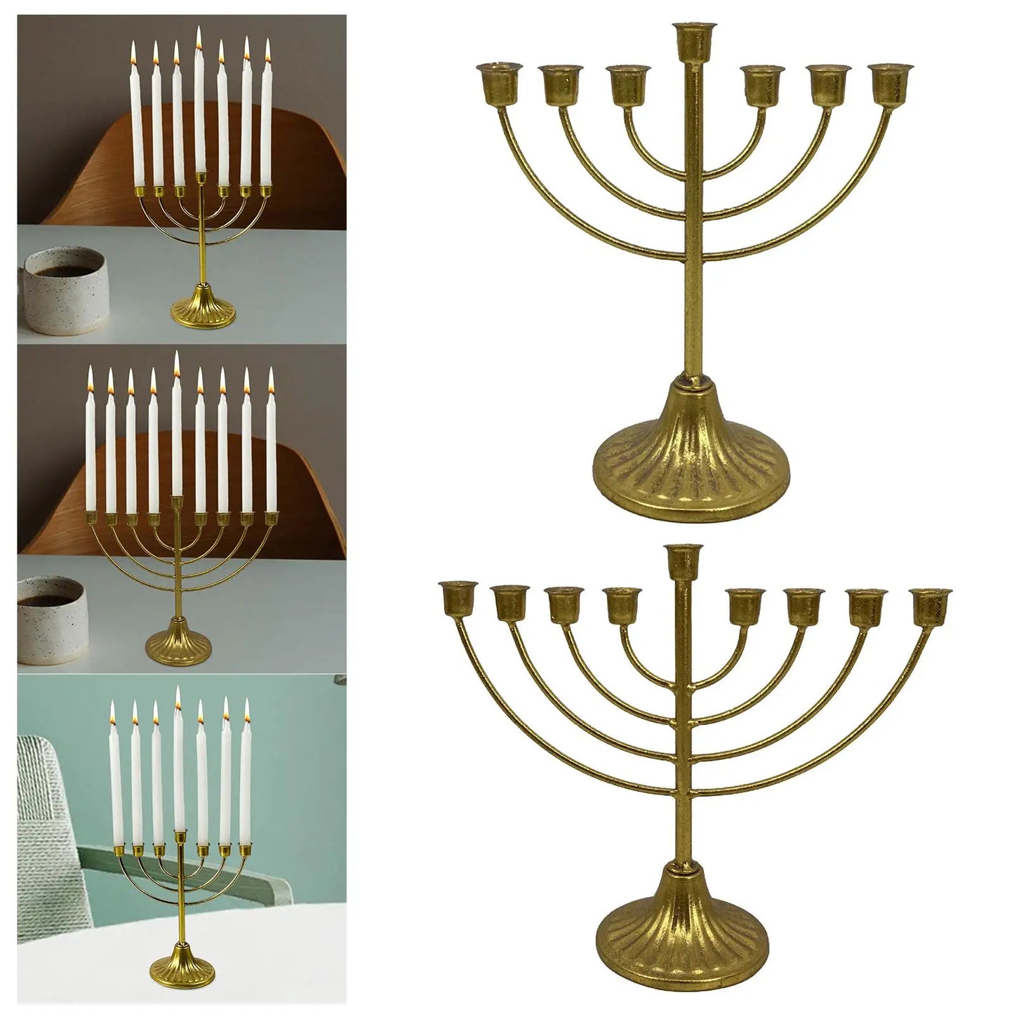 Tisch Jüdischer Kerzenhalter Breite Robuste Basis Chanukka Dekoration Menora für Regal Schrank Kamin Wohnzimmer Schreibtisch