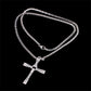 Mode Kruzifix Jesus Christus Herrenschmuck Gold Braun Silber Farbe Metall Kreuz Anhänger mit Halskette Halsketten für Damen