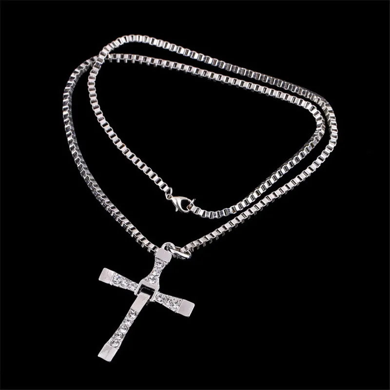 Mode Kruzifix Jesus Christus Herrenschmuck Gold Braun Silber Farbe Metall Kreuz Anhänger mit Halskette Halsketten für Damen