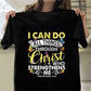 Ich kann alles durch Christus tun, Druck Frauen T-Shirt Kurzarm O-Neck Loose Frauen T-Shirt Damen T-Shirt Camisetas Mujer