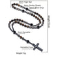8mm Natursteinperlen Hämatit Kreuzanhänger für Herren Damen Katholische Christus Rosenkranz Kreuzanhänger Halskette Dropshipping