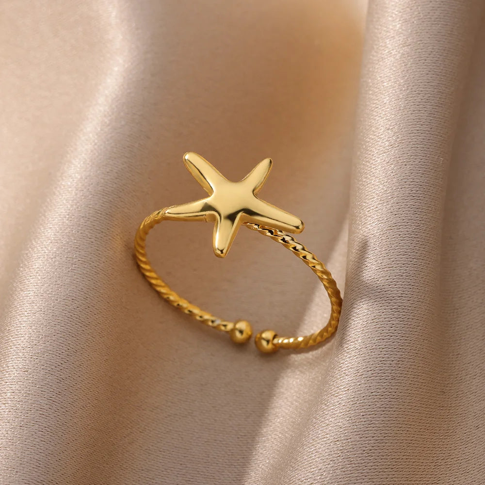 Edelstahlringe für Damen Wasserdicht Offen Goldfarbener Ring Hochzeits-Paarband Schmuck Geschenke Kostenloser Versand Artikel anillos