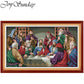 Joy Sunday Das Letzte Abendmahl Muster Kreuzstich-Sets DIY Handarbeit 16/14/11CT bedruckte Jesus Christus Sticksets Heimdekoration