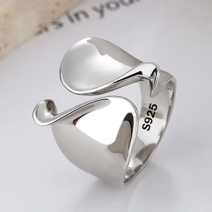 925 Sterlingsilberringe für Frauen, minimalistische, handgefertigte, schlichte, große Ringe für Paare, Party-Schmuckgeschenk, verhindert Allergien