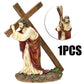 1pc Crucifix Statue Jesus Cross Resin Statue Christ Figure Catholic Religious Accessories Decor