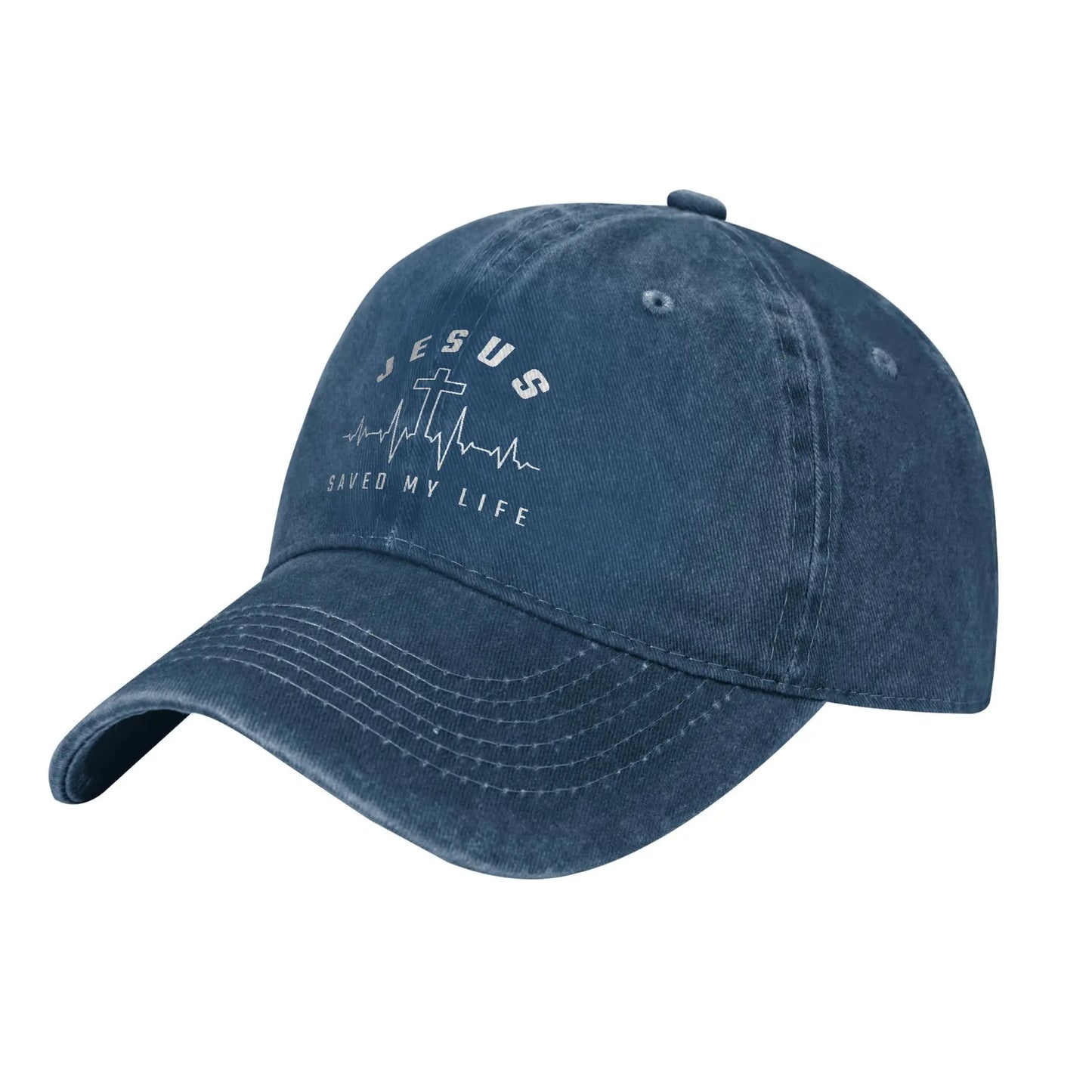 Jesus Christus Männer Frauen Baseballkappe Jesus hat mein Leben gerettet Distressed Denim Hüte Vintage Outdoor Laufen Golf Verstellbare Kopfbedeckung