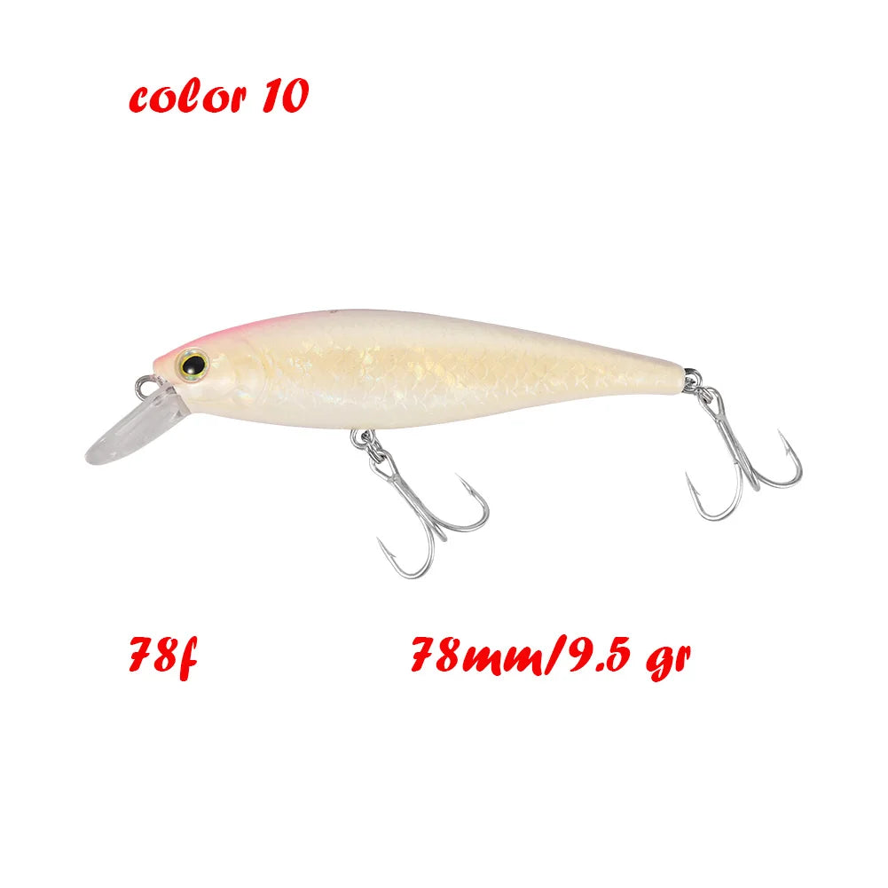 BassLegend Fishing Artificial Bait Suspending Minnow Shallow Wobbler Jerkbait Shad Bass Pike Lure 128 SP 78 F 65 SP