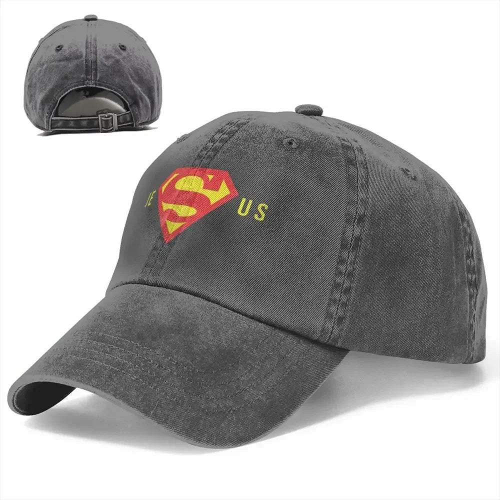 Super Jesus Washed Baseball Cap Mütze Herren Damen Christian Gott Kappe Frühling Herbst Vintage Casquette Gorras