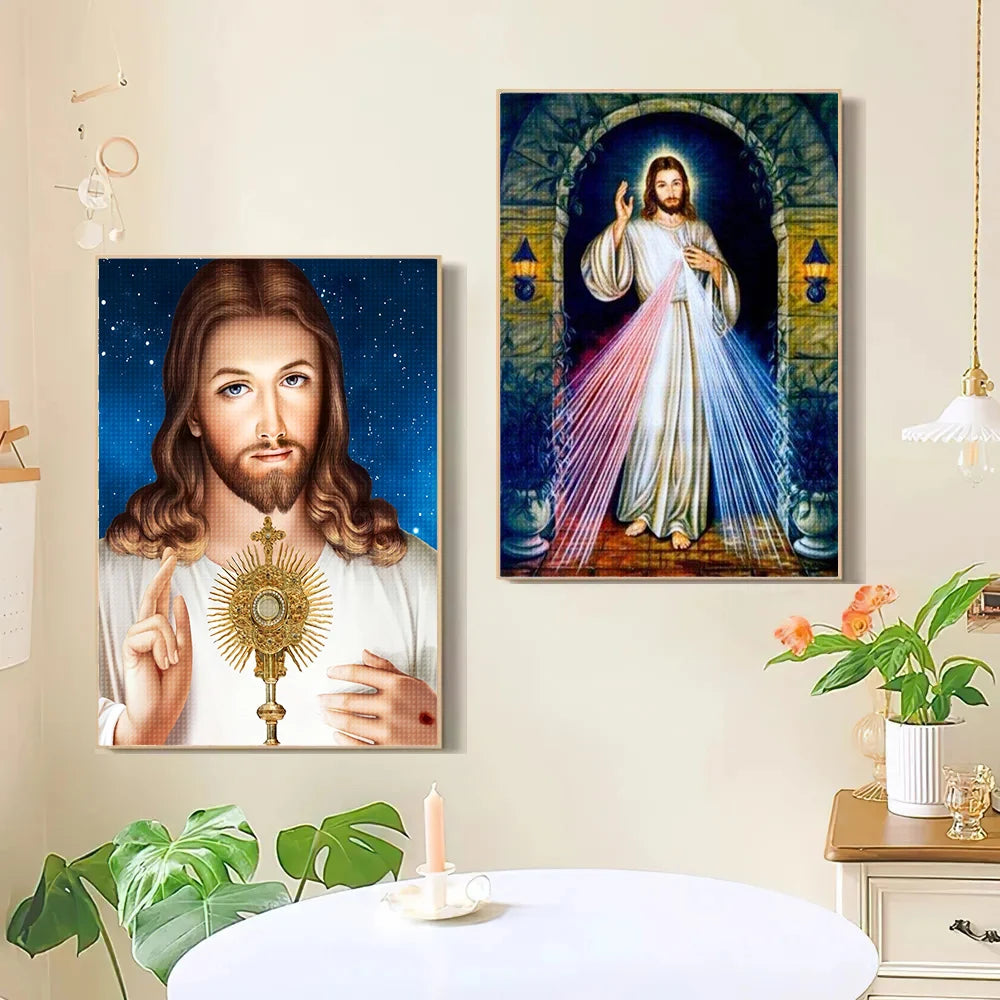 Christ Jesus Diamond Painting Jesus' Redemption Diamond Mosaic Rhinestone Inlaid Cross Stitch Set DIY Home Decoration Gift