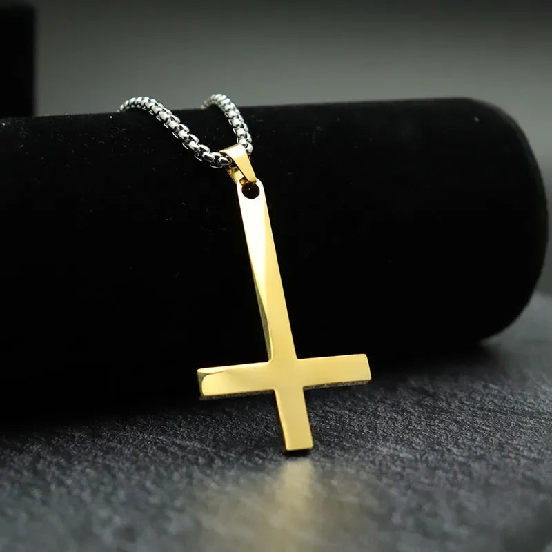 Schlichte Kreuzkette mit Kreis Anhänger Edelstahl Halskette Christ Kreuz Halskette für Herren Jungen Coole Halskette Collier