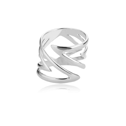 Klassische geometrische unregelmäßige Ringe für Frauen, goldfarben, Edelstahl, offene Ringe, Mädchen, Persönlichkeit, Punk-Schmuck-Accessoires