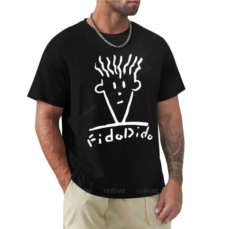 Herren schwarze T-Shirts Sommer-T-Shirt Fido Dido Gesicht T-Shirt Jungen weiße T-Shirts Sweatshirt Herrenbekleidung