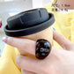 HANGZHI Unregelmäßige breite, klobige Ringe für Damen Vintage Acrylharz Herbst Winter Geometrischer Stapelschmuck Finger Accessoire