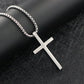 Einfache geometrische Kreuz-Anhänger-Halskette für Damen, Metallschmuck, silberfarbene Kette, Choker, Partygeschenk für Herren, Accessoires