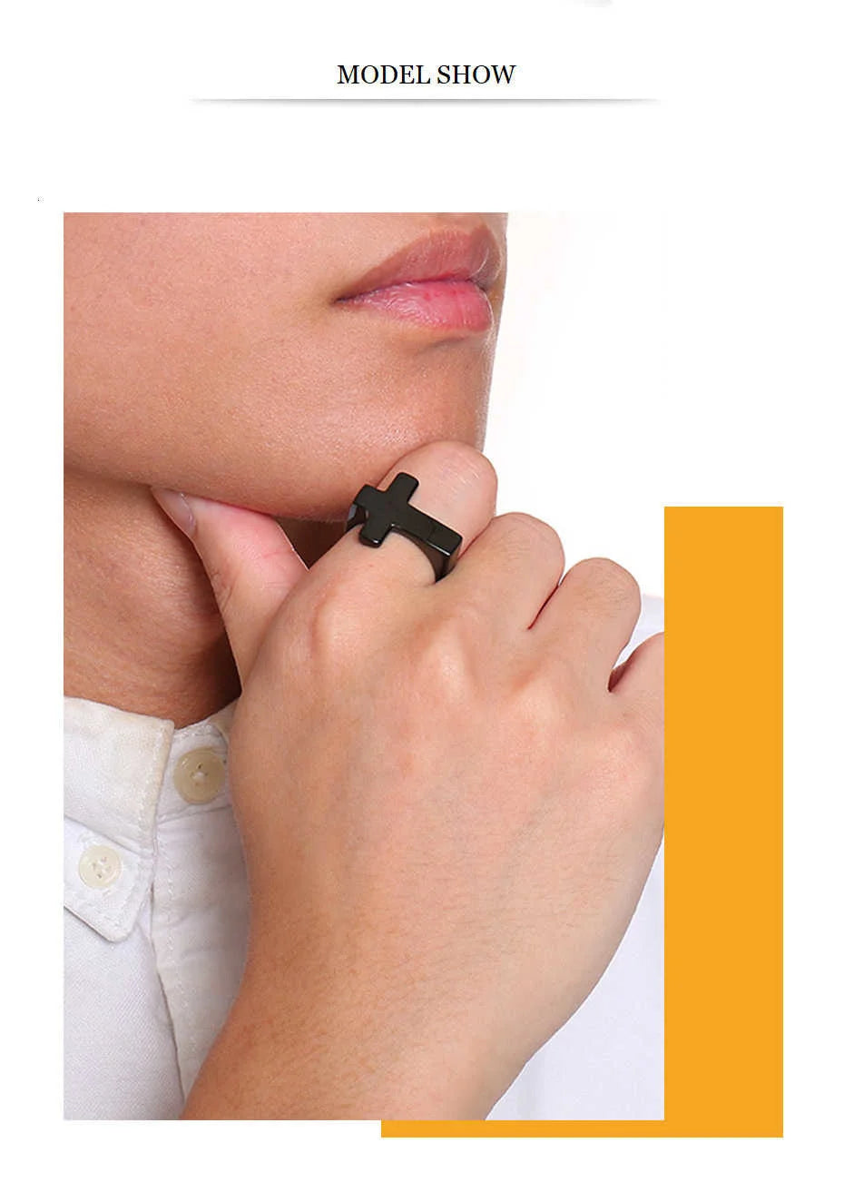 Vnox Einzigartiger Kreuz-Flachring für Herren, glänzender Edelstahl Christus Jesus Gebet Glaube Anel Bruderschaftsringe