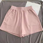 Lässige Damen-Shorts mit hoher Taille, kurze Sporthosen für den Sommer mit Tasche, lose Unterteile für Zuhause, Mädchen-Homewear, weite Sweathose