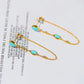 New original Turquoise long Tassel earrings for women Chinese style retro unique ancient gold craft light luxury Christmas gift