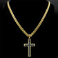 Punk Hip Hop Schwarzes Kreuz Anhänger Halskette für Frauen Männer Edelstahl Goldfarbe Männlich Jesus Christus Kette Schmuck Colar N8236S0