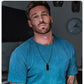Vnox Cool Tire Pattern Necklaces for Men Boys, Stainless Steel Geometric Bar Pendant Collar, Punk Stylish Gifts for Him