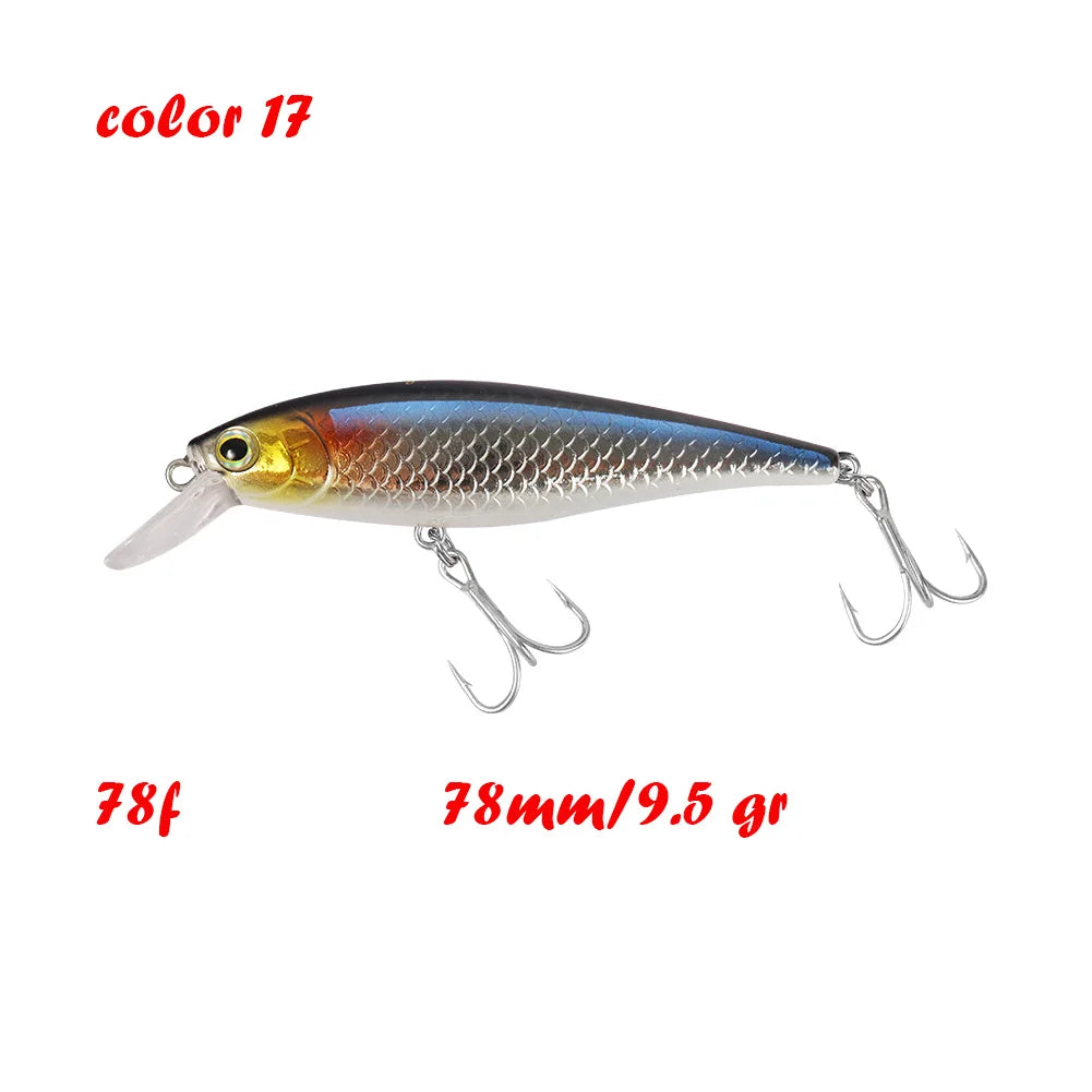 BassLegend Fishing Artificial Bait Suspending Minnow Shallow Wobbler Jerkbait Shad Bass Pike Lure 128 SP 78 F 65 SP
