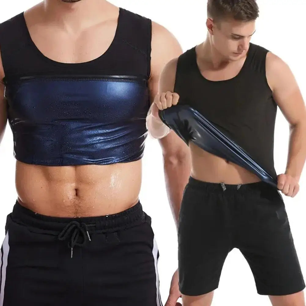Men Silver Ion Coating Thermo Sweat Sauna Vest Body Shapewear Slimming Shapers Tops Trainer Tank Burning Waist Fat Effect J3P4