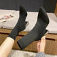 Neue Damen-Spitzstiefel 2025: Modische, schlanke Sockenstiefel und lässige, dicke High-Heel-Sockenstiefel