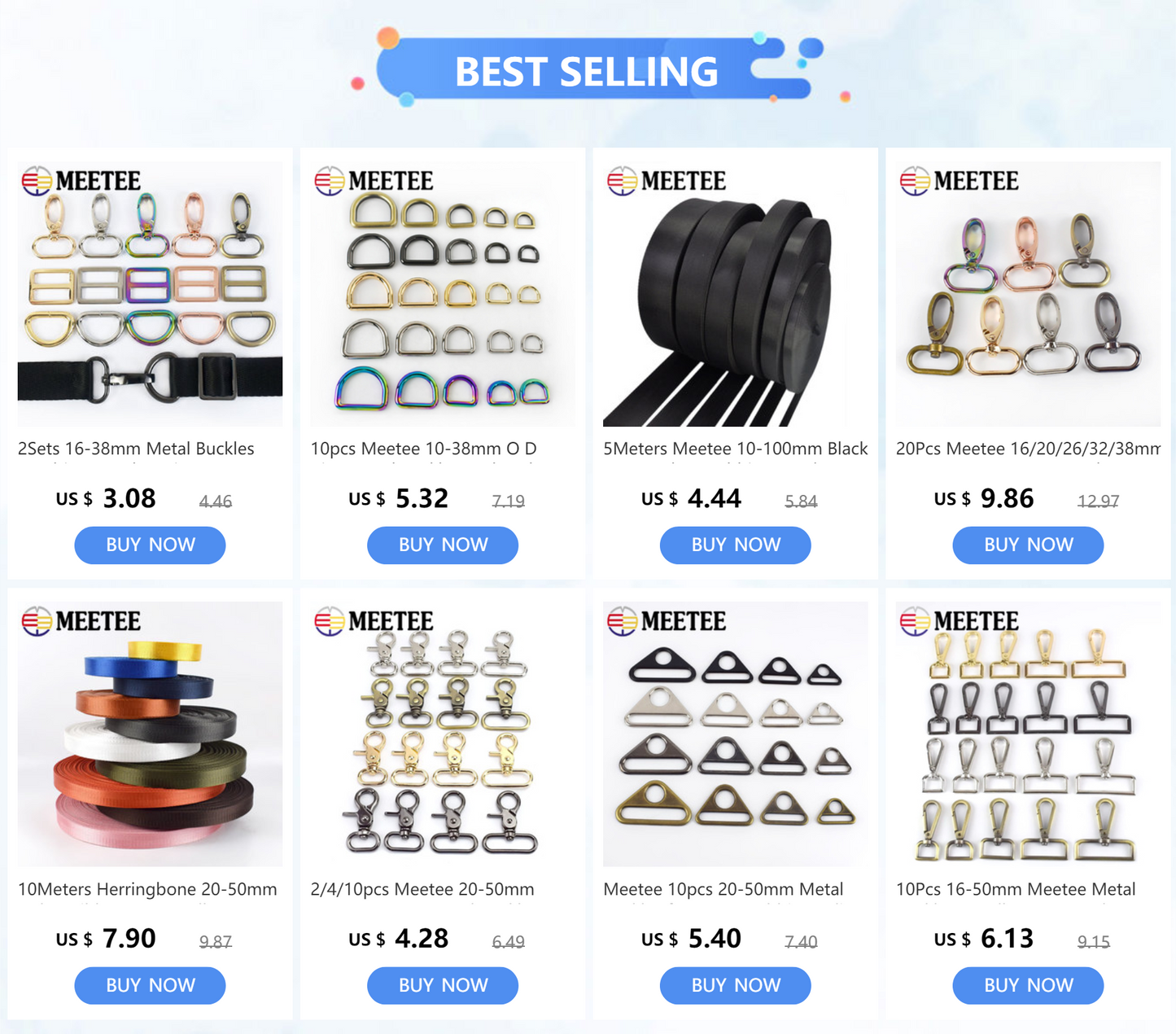 5/10Pcs Meetee 20/25/32/38mm Metal Bags Strap Buckles Lobster Clasp Collar Carabiner Snap Hook DIY KeyChain Bag Part Accessories
