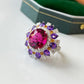 925 Silberring Oval Vintage Echt Rubin Ringe für Frauen Verlobung Edelstein Ehering Edler Schmuck Geschenk