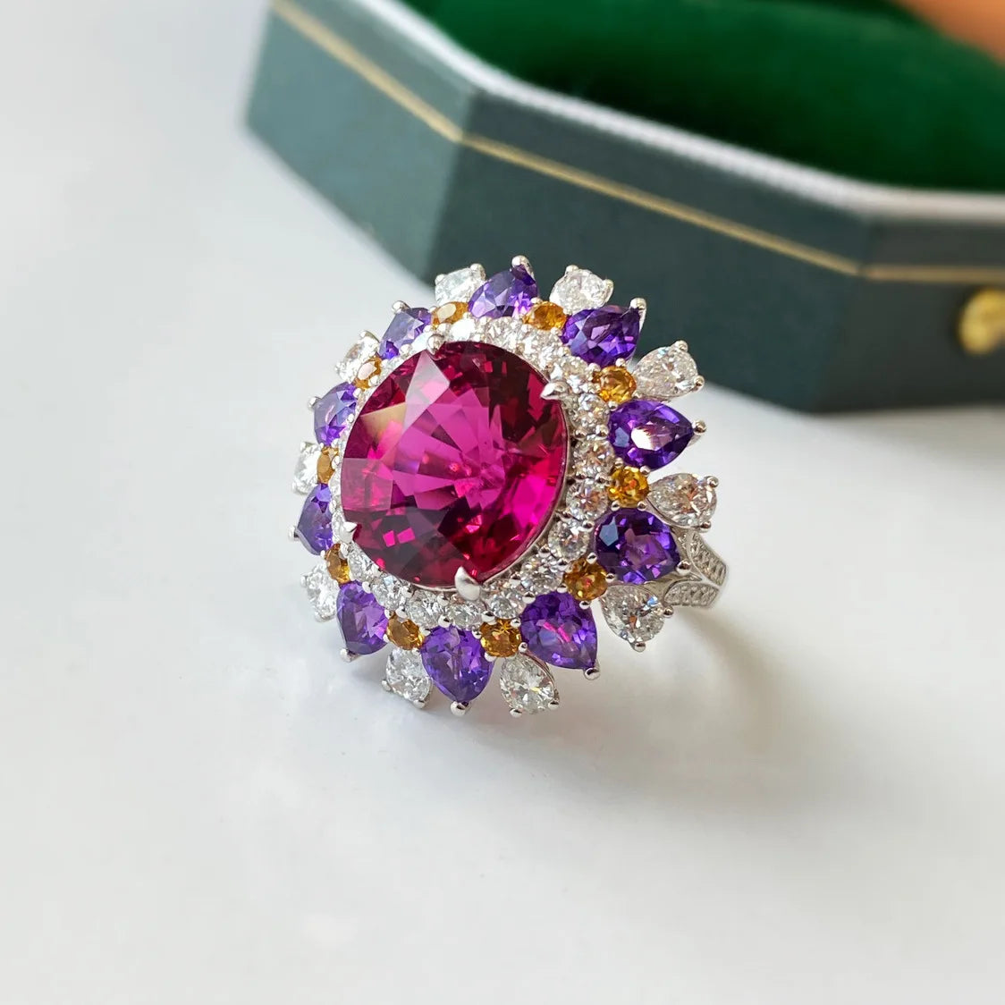 925 Silberring Oval Vintage Echt Rubin Ringe für Frauen Verlobung Edelstein Ehering Edler Schmuck Geschenk