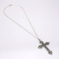 Retro Barock für Kreuz Blumenhalskette Mode Böhmen Christus für Kreuz Halskette Gotische Anhänger Halskette mit Metallkette