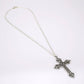 Retro Barock für Kreuz Blumenhalskette Mode Böhmen Christus für Kreuz Halskette Gotische Anhänger Halskette mit Metallkette