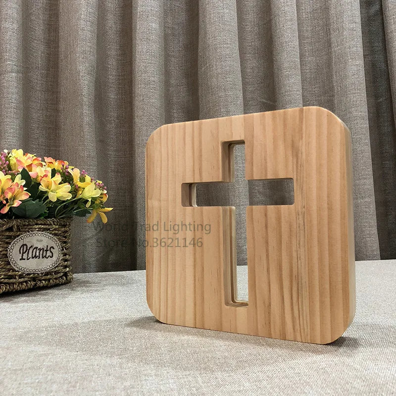 USB 3D leuchtendes Holzkreuz Jesus Christus Geschenk für Kirchengeschenke christlich religiös Katholizismus orthodoxe christliche Wandkreuze