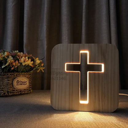USB 3D leuchtendes Holzkreuz Jesus Christus Geschenk für Kirchengeschenke christlich religiös Katholizismus orthodoxe christliche Wandkreuze