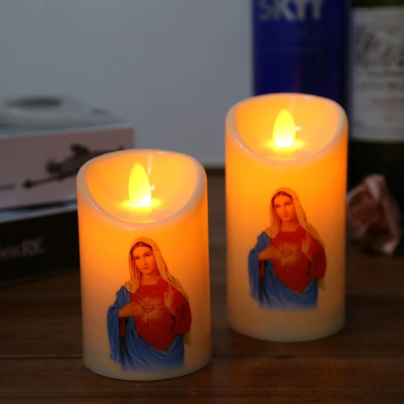 Jesus Christus Licht für Kreative Flammenlose Elektronische Kerzen Lampe für Zuhause Schlafzimmer Wohnzimmer Dekoration Zubehör