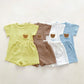2PCS Summer Baby Clothes Set With Cap Toddler One Piece Cute Bear Sling Romper Fisherman Hat Infant Girl Boy Jumpsuit Outfit