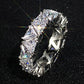 Luxuriöser 925er Sterling Silber Ring, Dreieckiger Zirkonring mit AAA Zirkonkristall, Verlobungsschmuck Geschenk für Frauen