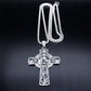 Christian Christus Eucharistie Heiligenschein Traubensaft Kreuz Kette Edelstahl Männer Frauen Katholische Heiliger Geist Kirche Halskette Schmuck