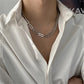 Edelstahl Cuban Gliederkette Halskette für Herren Schwarz Quadrat Anhänger Halskette Herren Halsketten Coole Hip Hop Halskette Neu