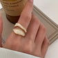 Verstellbarer, bunter Tropfglasur-Ring Damen Mode Retro Geometrischer goldfarbener Metallring Hochzeitsschmuck Geburtstagsgeschenk