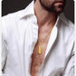 Vnox Cool Tire Pattern Necklaces for Men Boys, Stainless Steel Geometric Bar Pendant Collar, Punk Stylish Gifts for Him