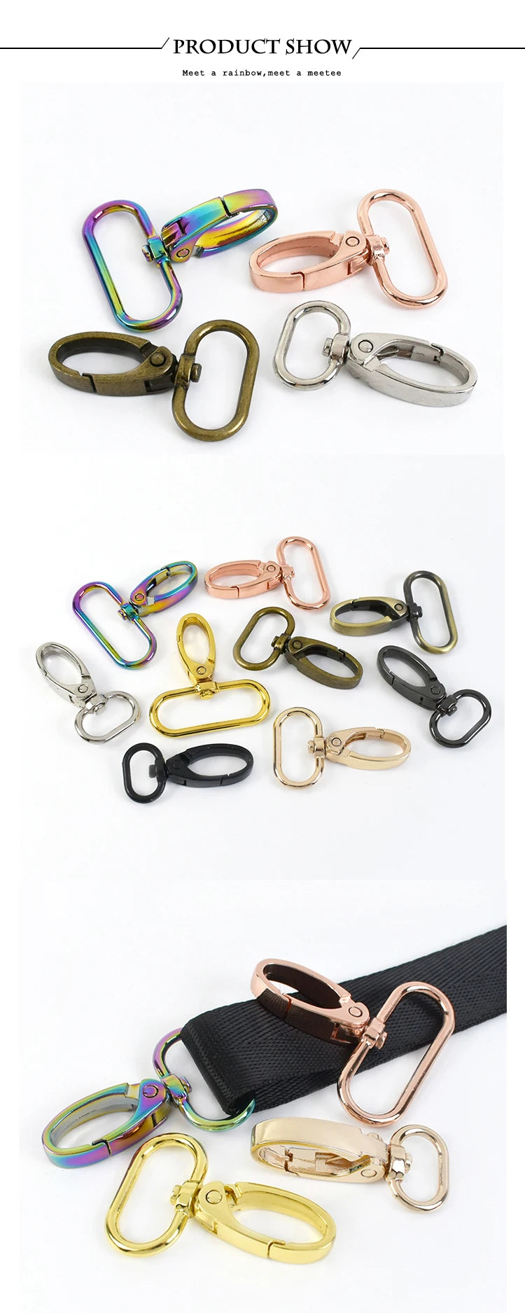 5/10Pcs Meetee 20/25/32/38mm Metal Bags Strap Buckles Lobster Clasp Collar Carabiner Snap Hook DIY KeyChain Bag Part Accessories