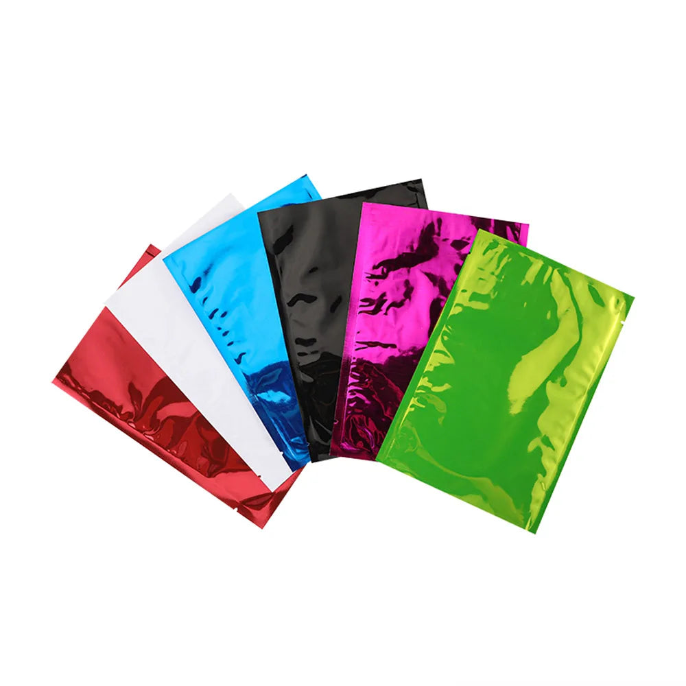 100 Stück Silberne, matte Aluminiumfolienbeutel zum Heißsiegeln – oben offene Mylar-Folienbeutel, matte Oberfläche, Kunststoff-Lebensmittelverpackung, Pulver-/Saucenbeutel