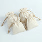 50 Stück Baumwoll-Jute-Schmuckbeutel, kleine Leinenbeutel für Halskette, Ohrringe, Ringbeutel, Gastgeschenke, Party, Süßigkeiten, Geschenktasche