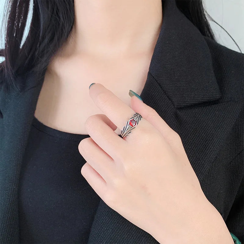925er Sterling Silber Rote Zirkonringe für Damen Mode Hochwertiger Feiner Schmuck Accessoires Alles Schmuck