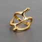 Verstellbarer, bunter Tropfglasur-Ring Damen Mode Retro Geometrischer goldfarbener Metallring Hochzeitsschmuck Geburtstagsgeschenk