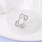 Ringe für Frauen 925 Silberfarbe Zirkon Wickellinie Geometrischer Sternring Verlobung Hochzeit Romantisches Valentinstag Feinschmuck Geschenk